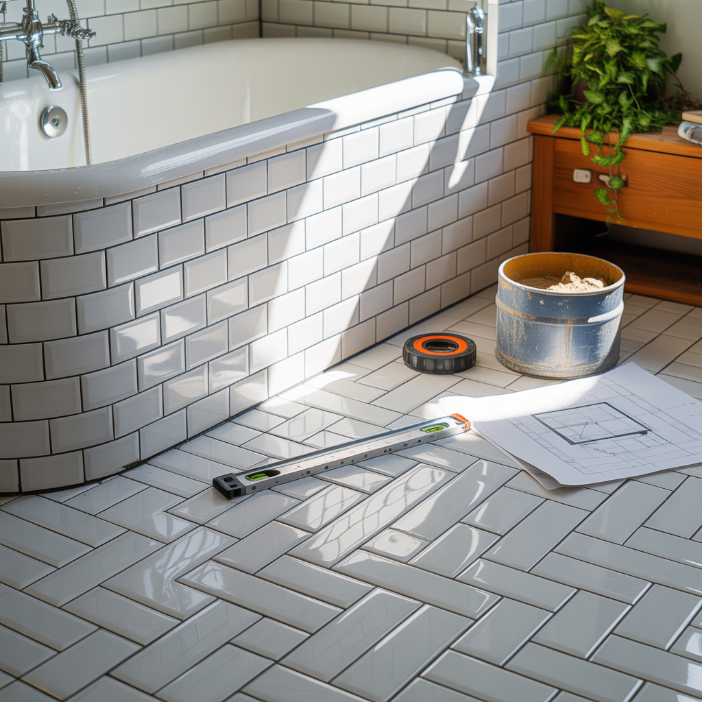 bathroom tile around tub