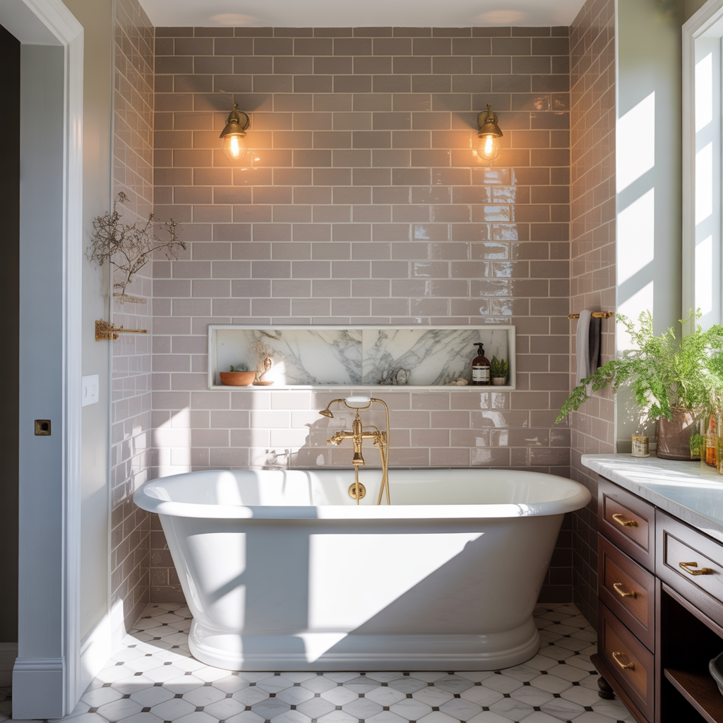 bathroom tile around tub