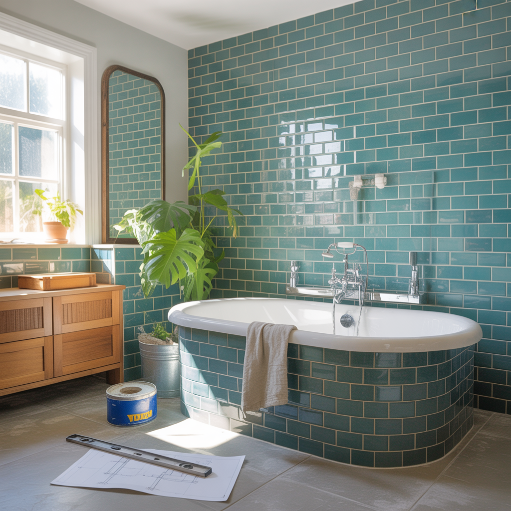 bathroom tile around tub