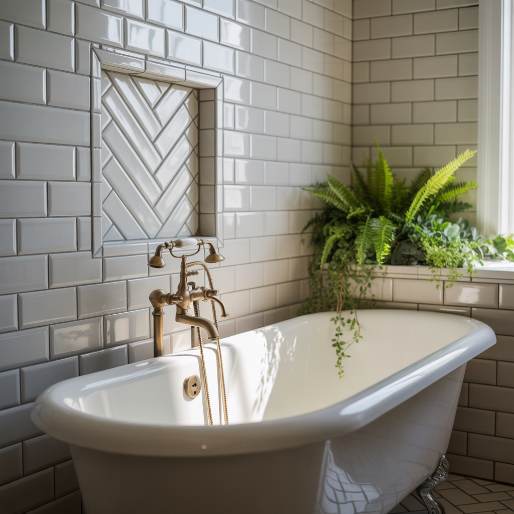 bathroom tile around tub