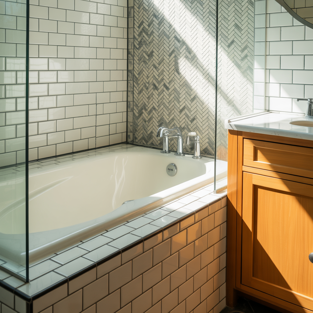 bathroom tile around tub