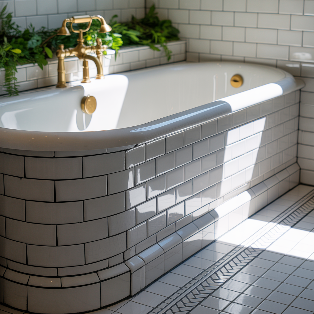 bathroom tile around tub