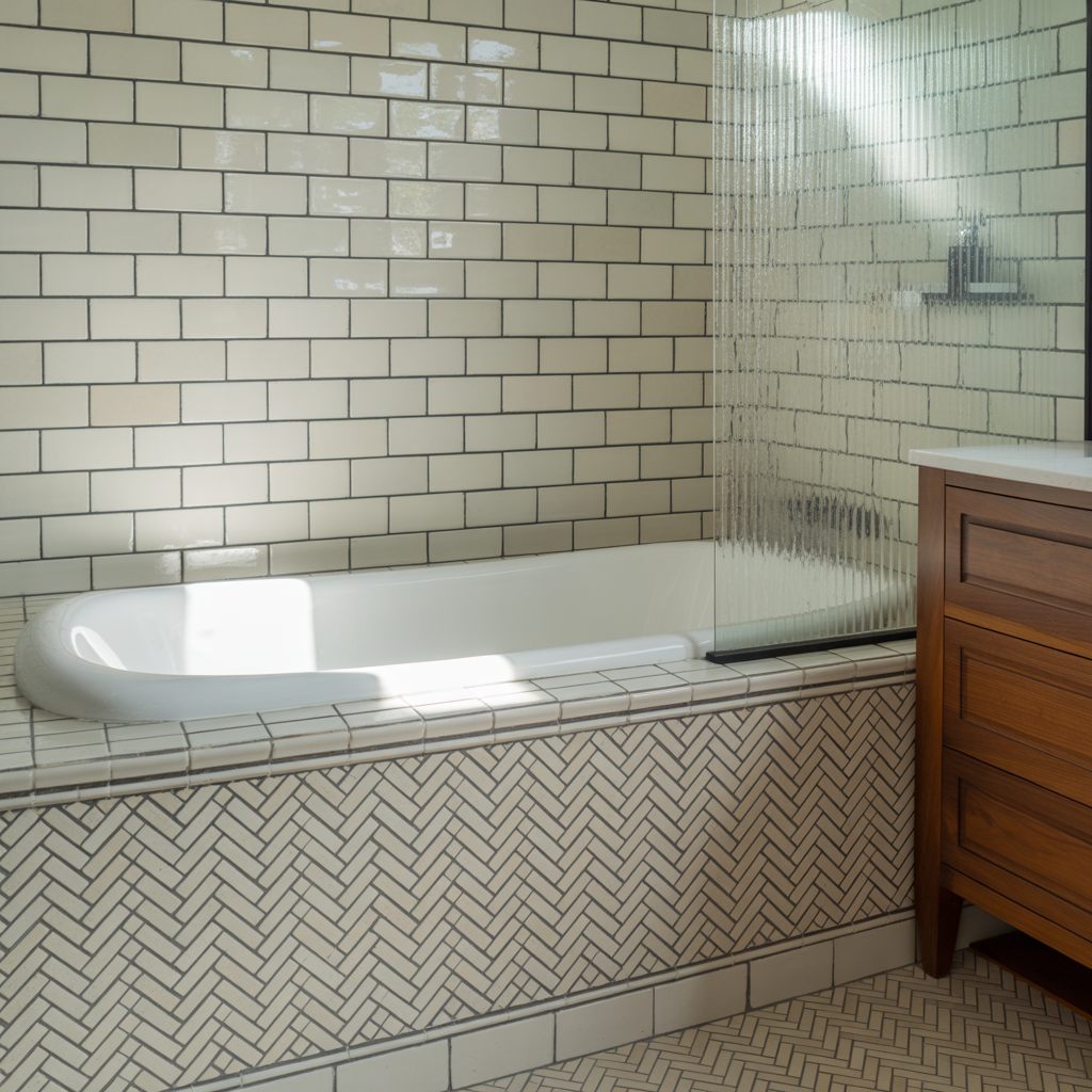 bathroom tile around tub