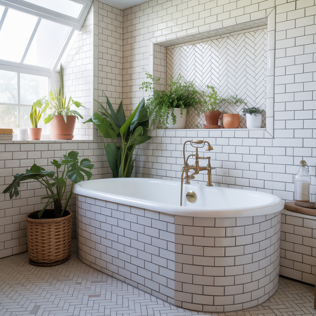 bathroom tile around tub