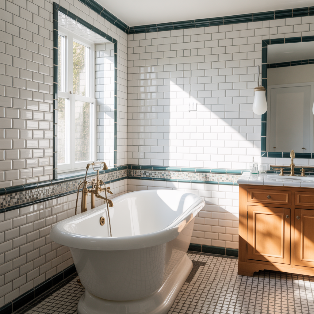 bathroom tile around tub