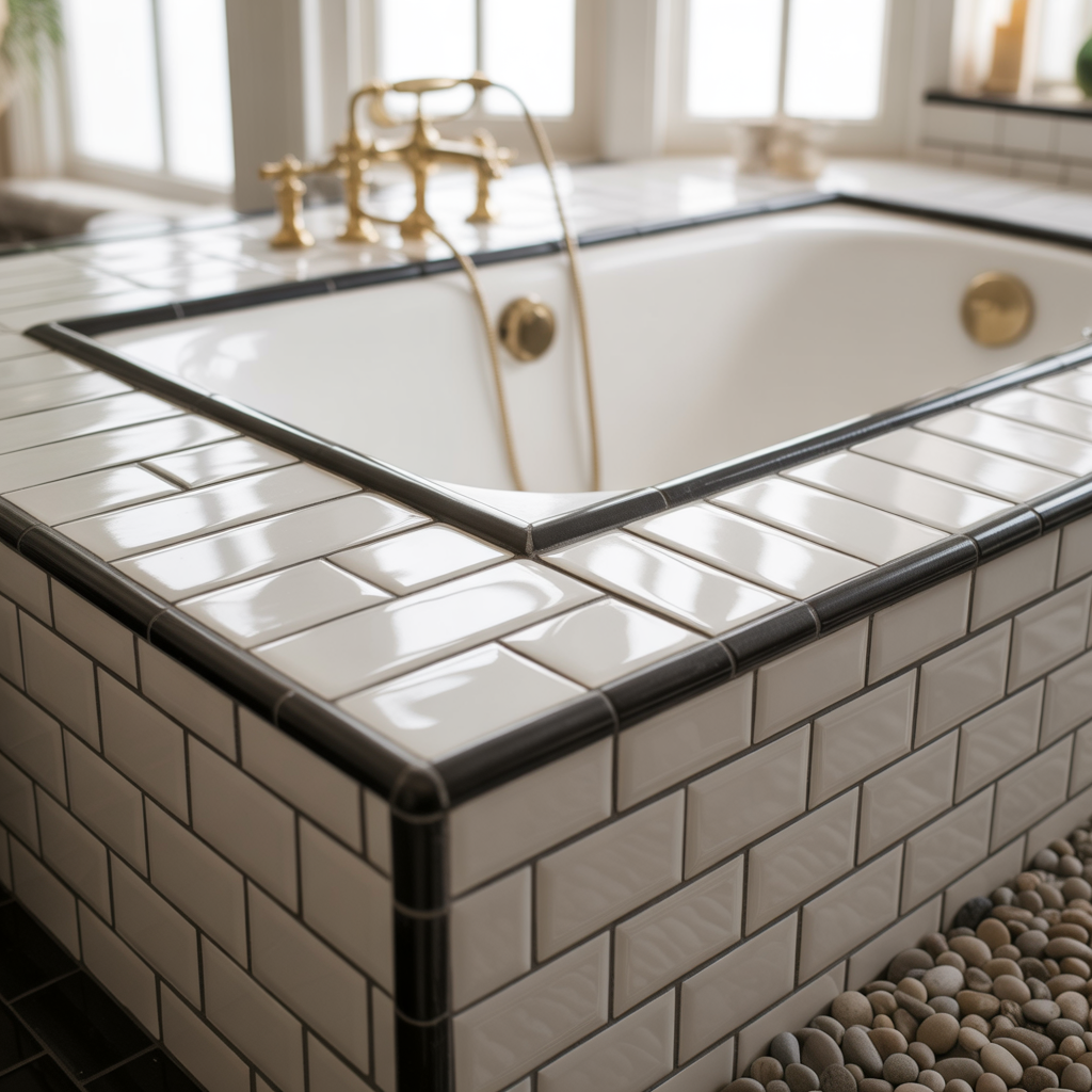 bathroom tile around tub