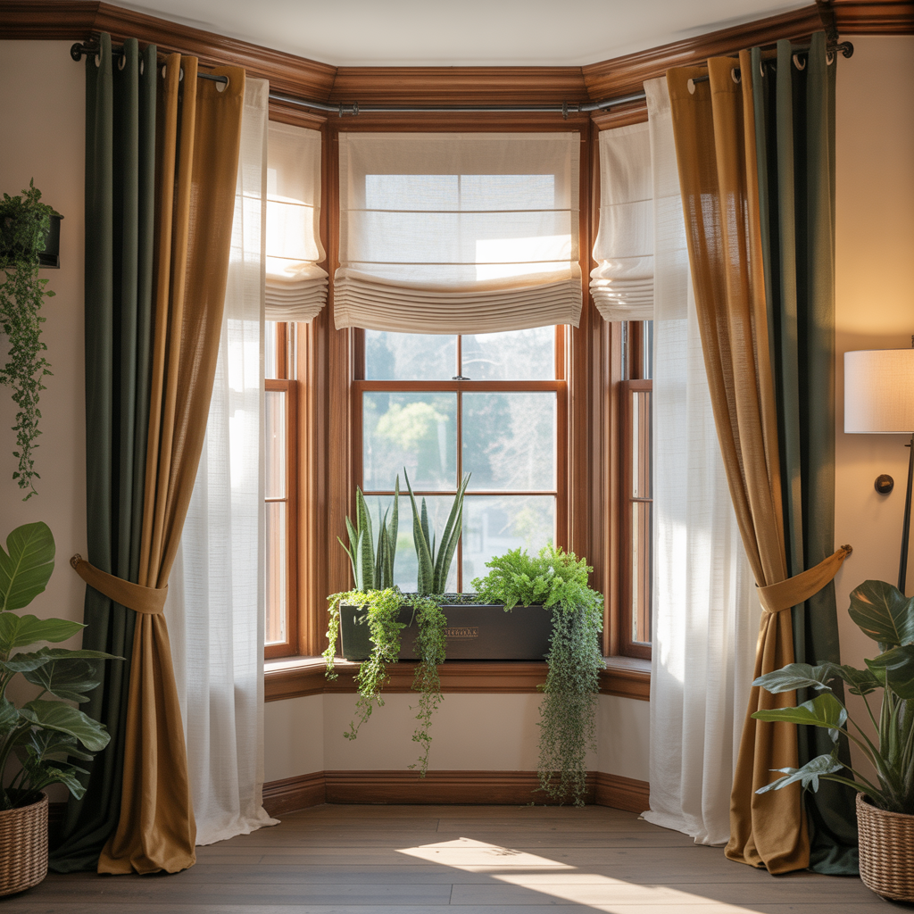 bay window curtain ideas