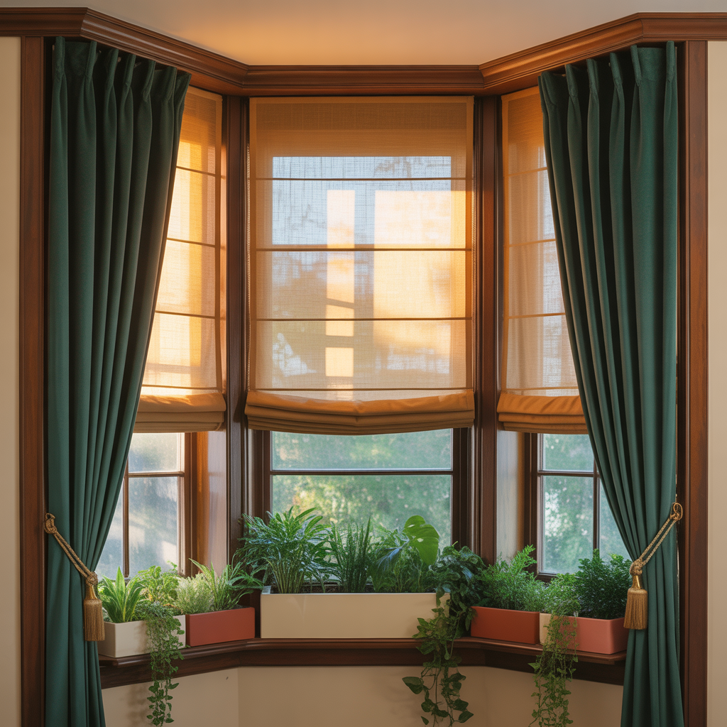 bay window curtain ideas