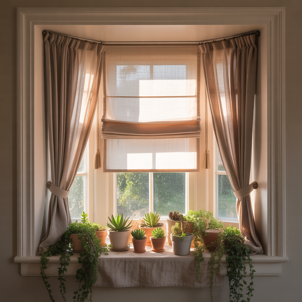 bay window curtain ideas