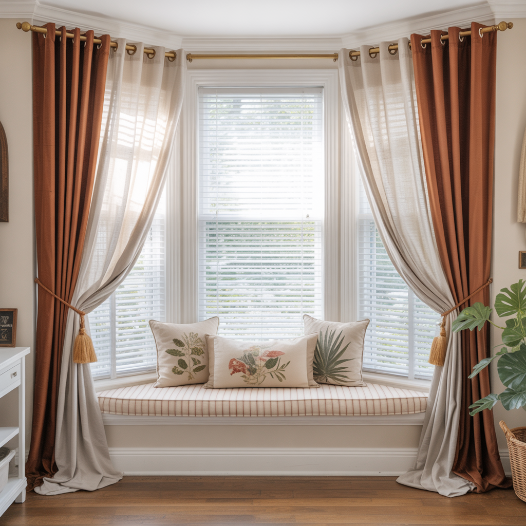 bay window curtain ideas