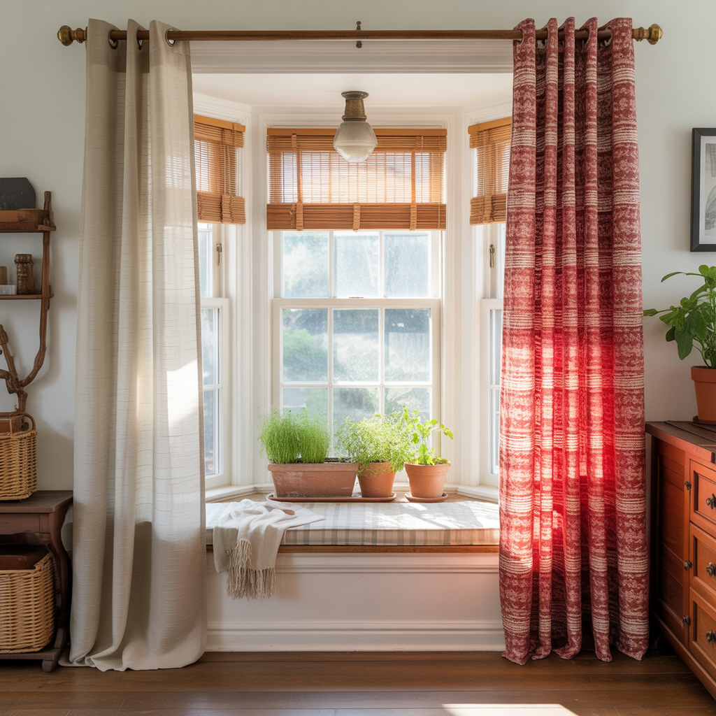 bay window curtain ideas