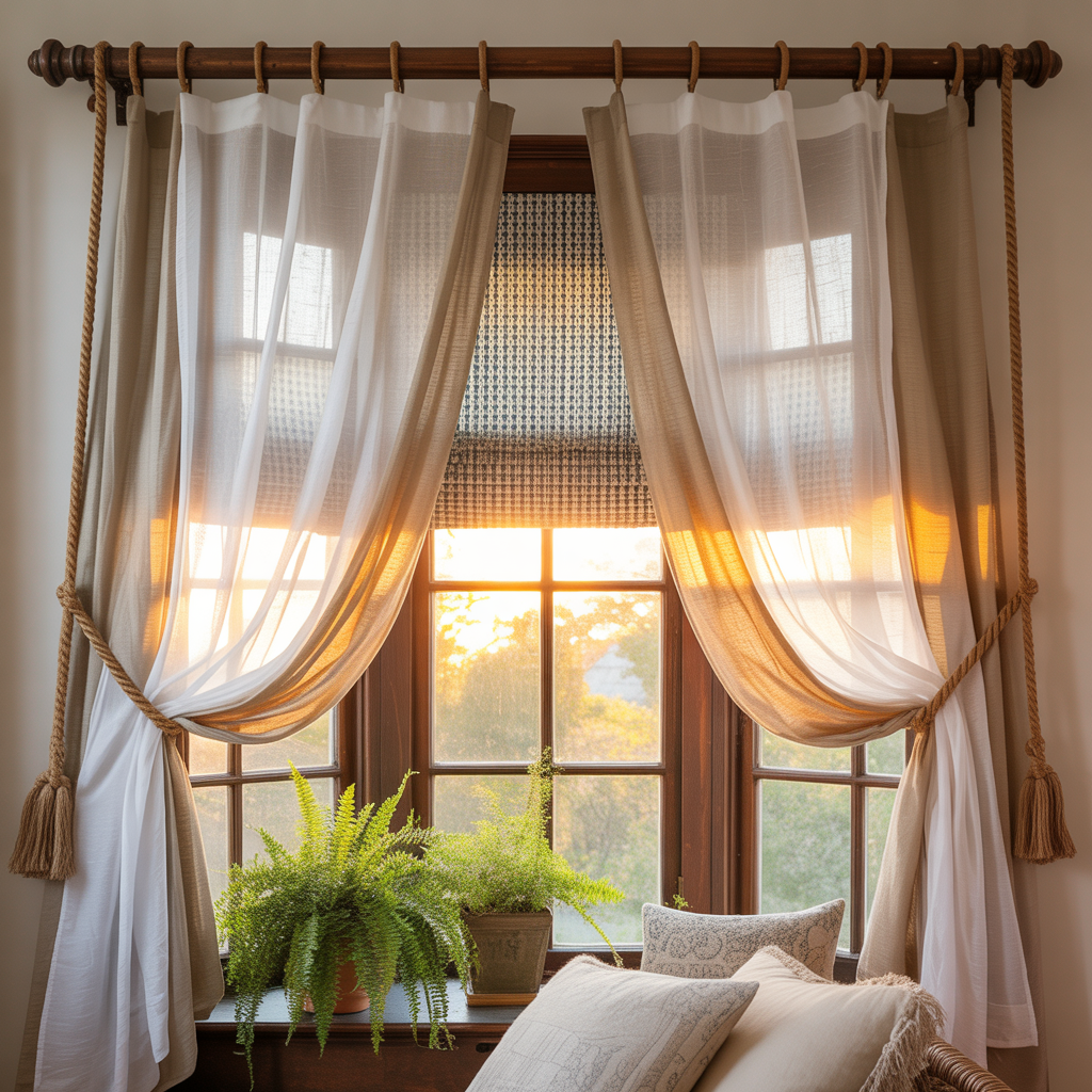 bay window curtain ideas