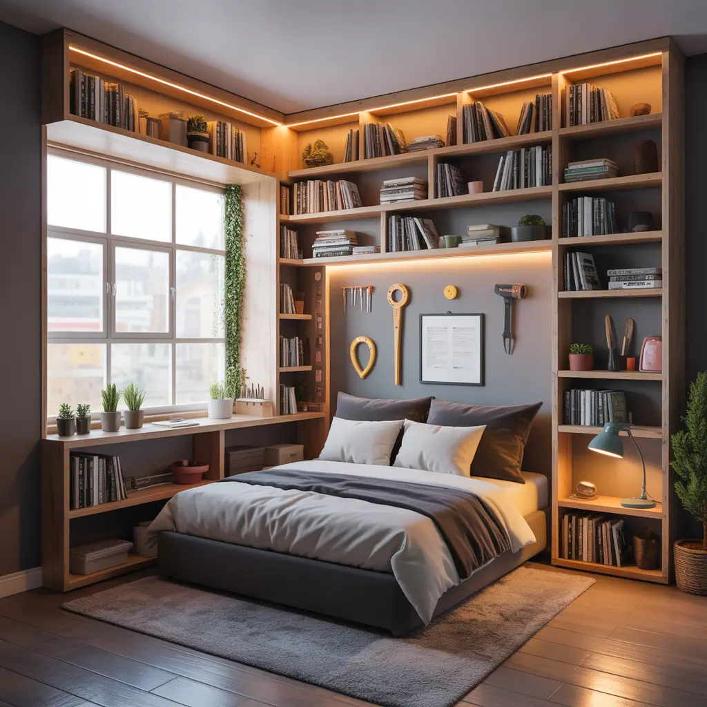 bedroom bookshelf projects