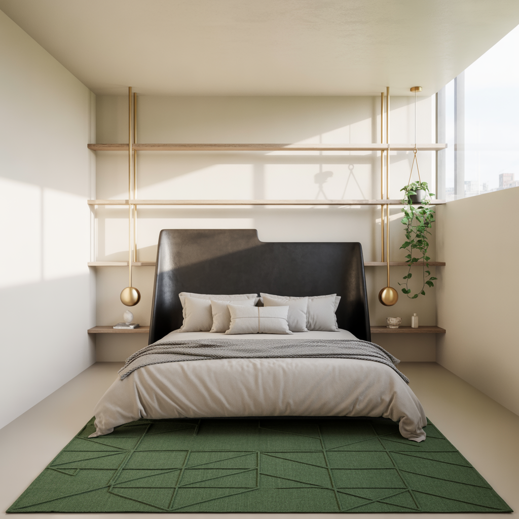 bedroom ideas black white green