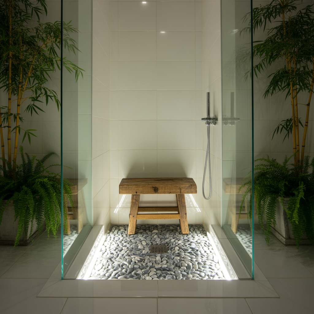 bench in walk shower ideas