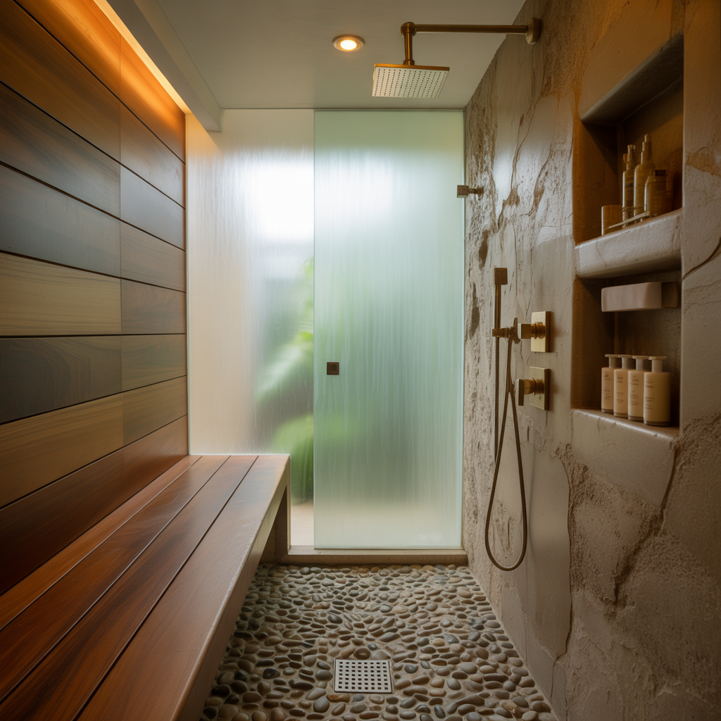 bench in walk shower ideas