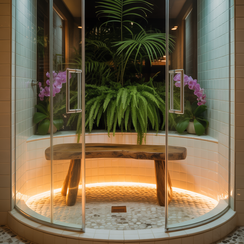 bench in walk shower ideas