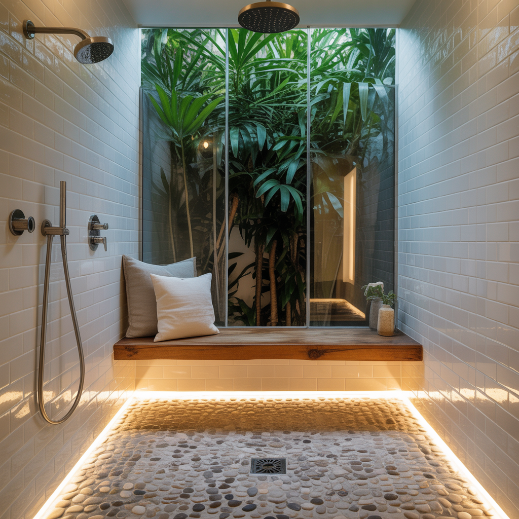 bench in walk shower ideas