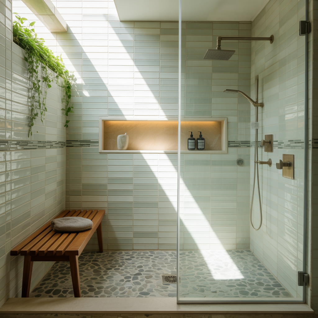 bench in walk shower ideas