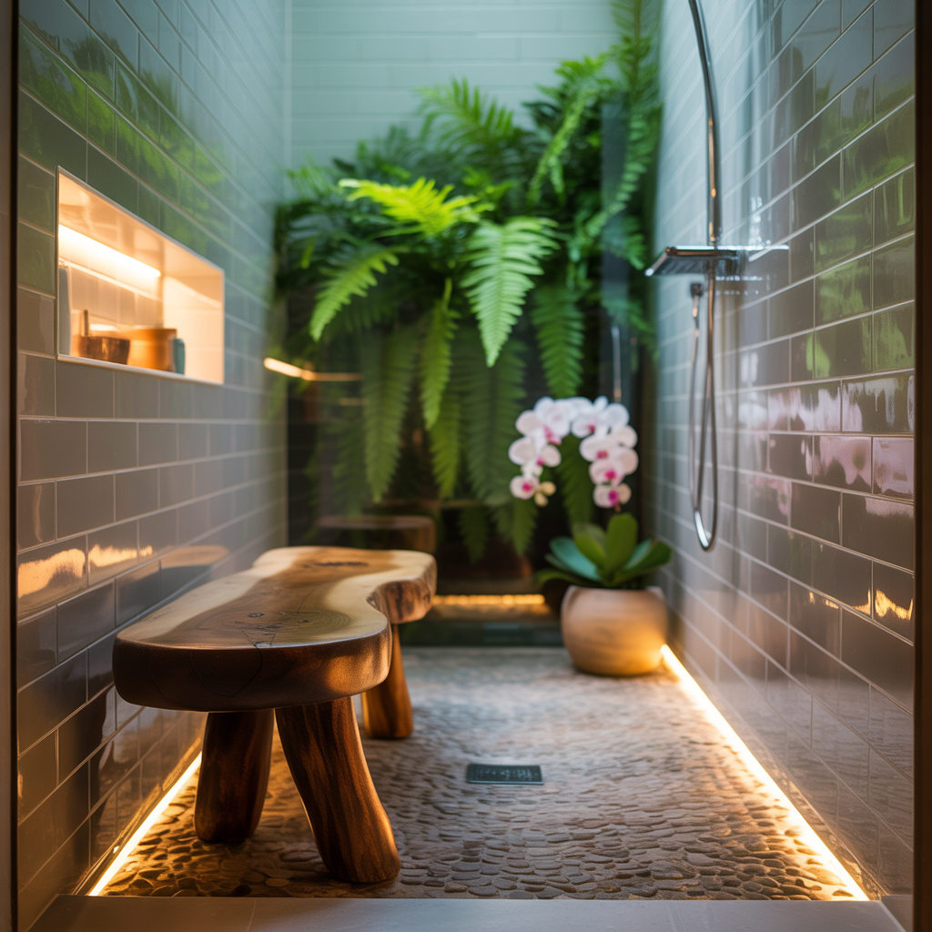 bench in walk shower ideas