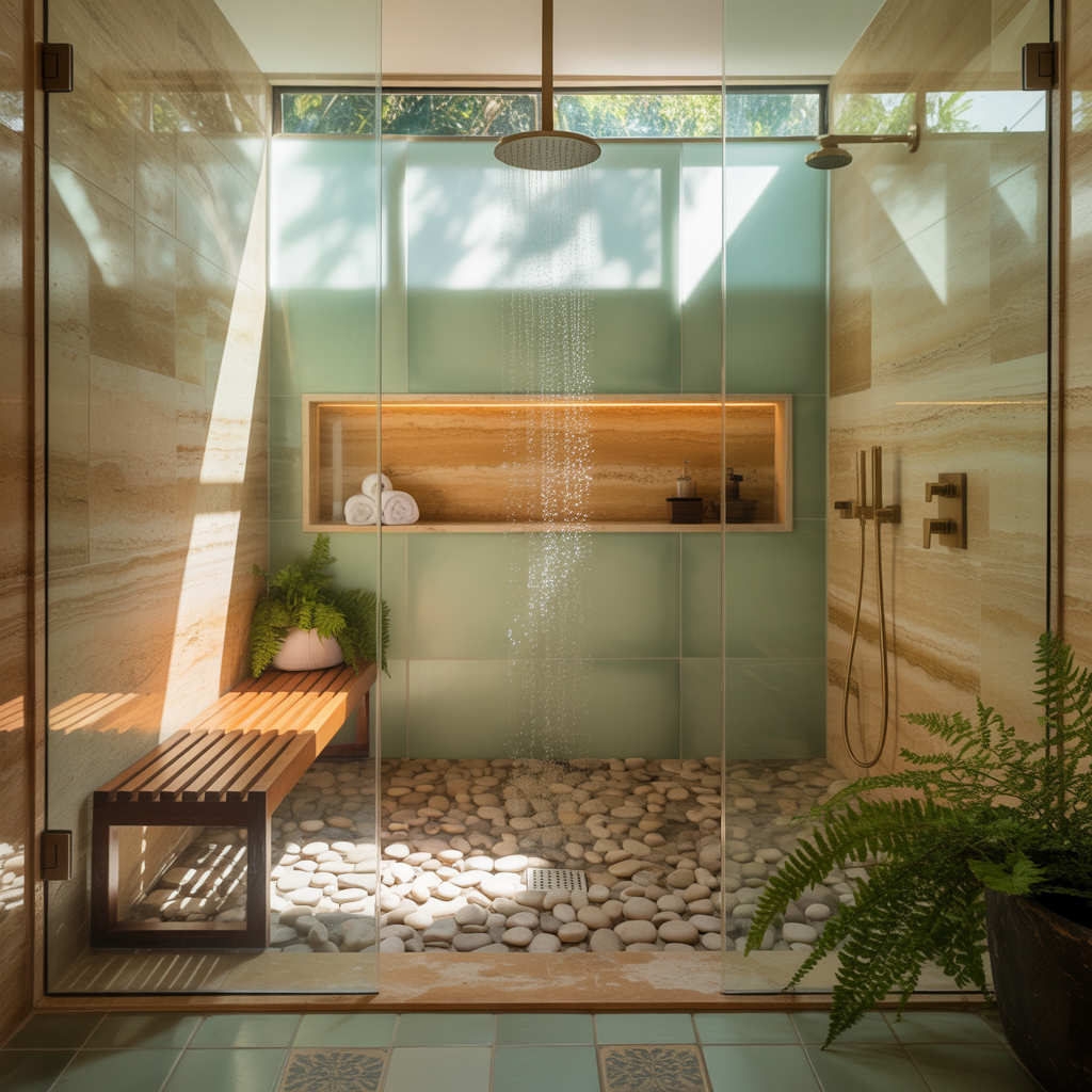 bench in walk shower ideas