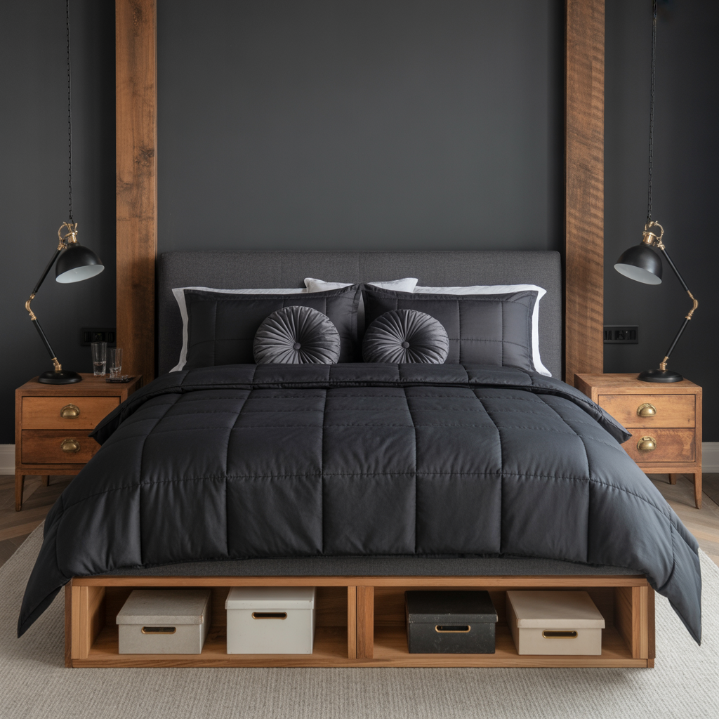black bedding concept