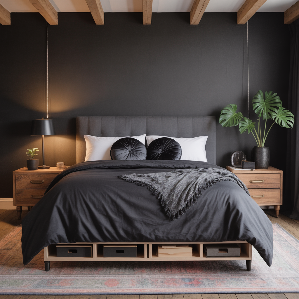 black bedding concept