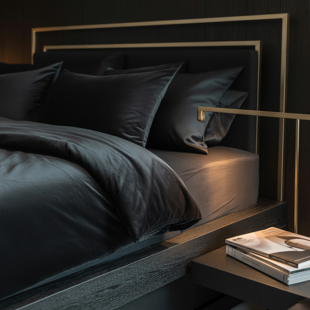 black bedding concept