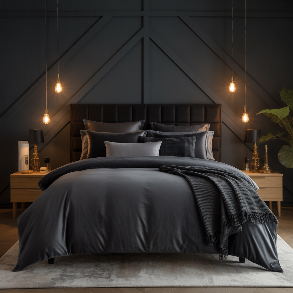 black bedding concept