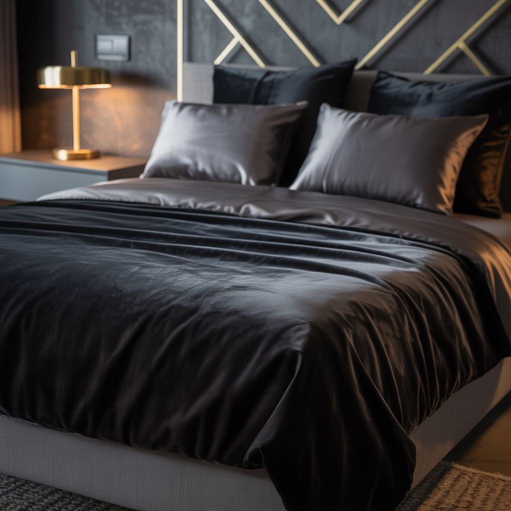 black bedding concept