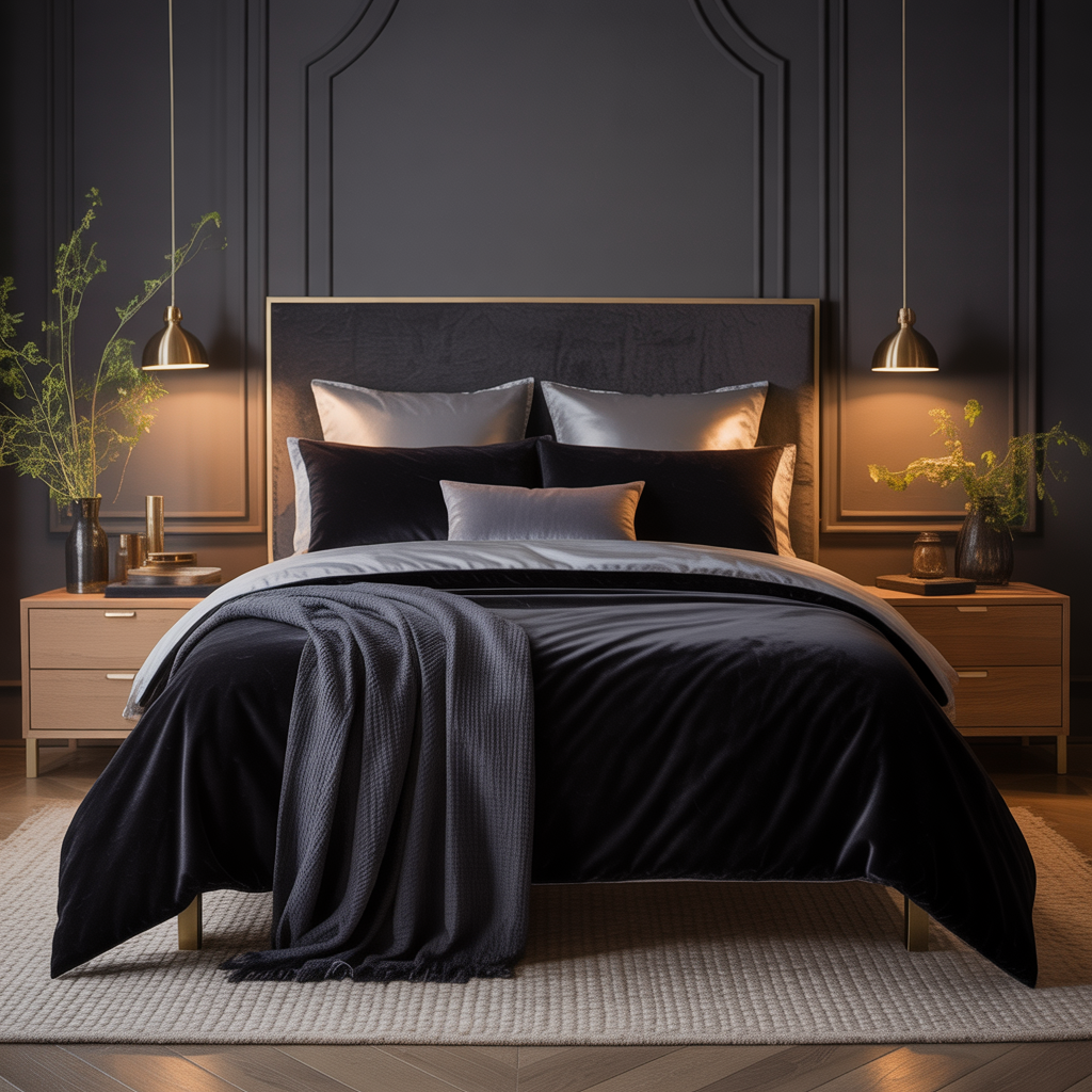 black bedding concept