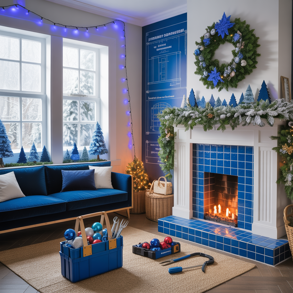 blue christmas ideas theme