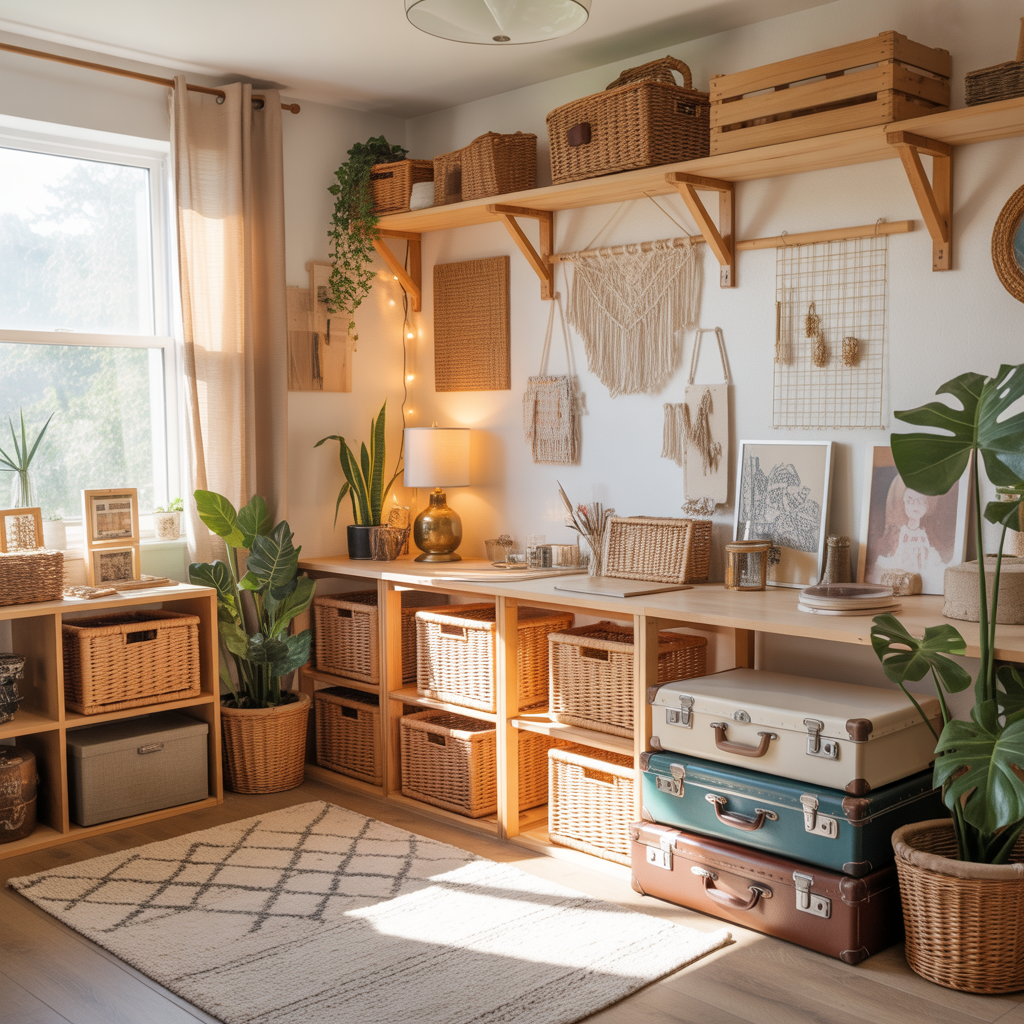 boho storage hacks