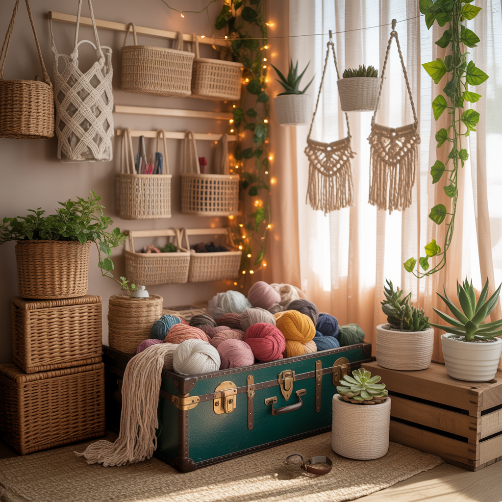 boho storage hacks