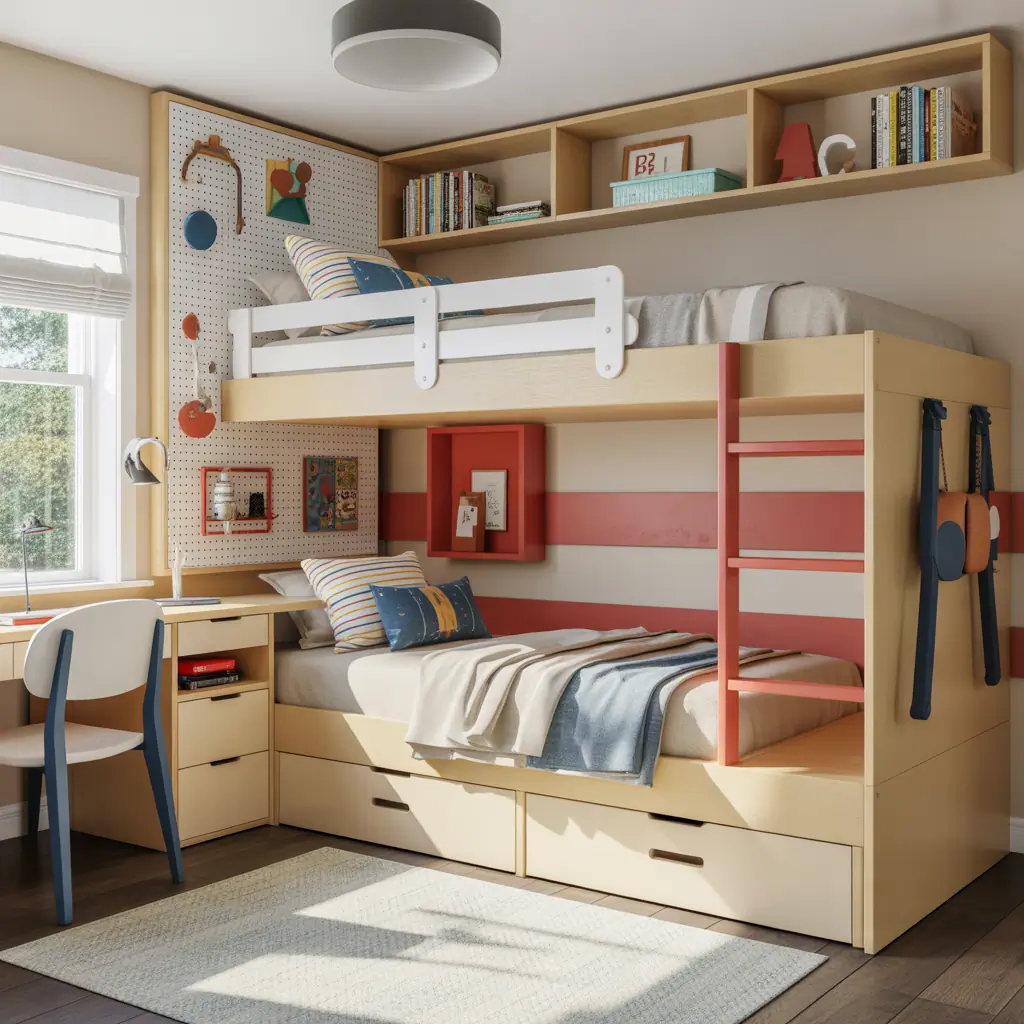 boy girl shared room bunk bed ideas