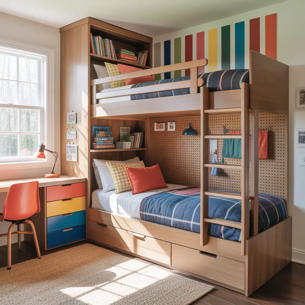 boy girl shared room bunk bed ideas