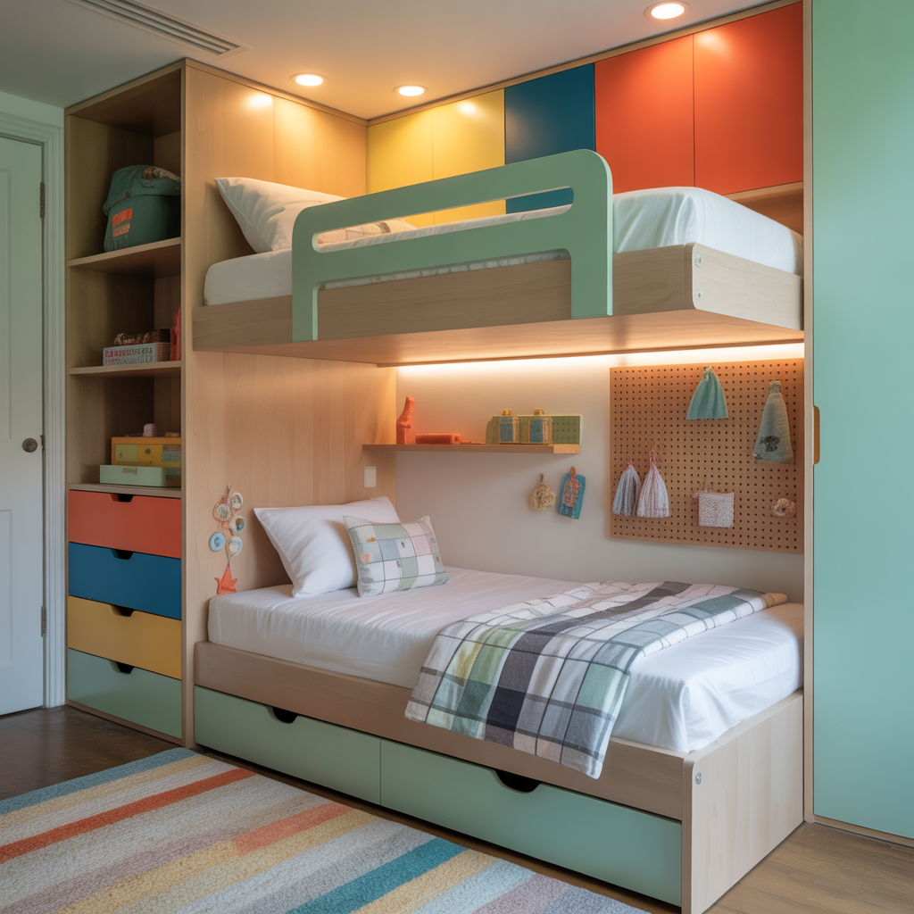 boy girl shared room bunk bed ideas