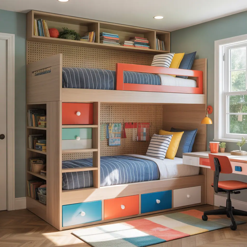 boy girl shared room bunk bed ideas