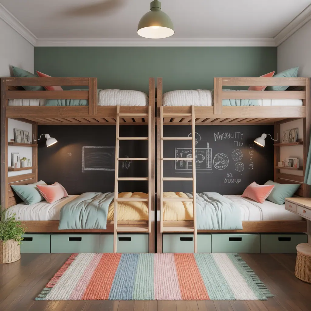 boy girl shared room bunk bed ideas