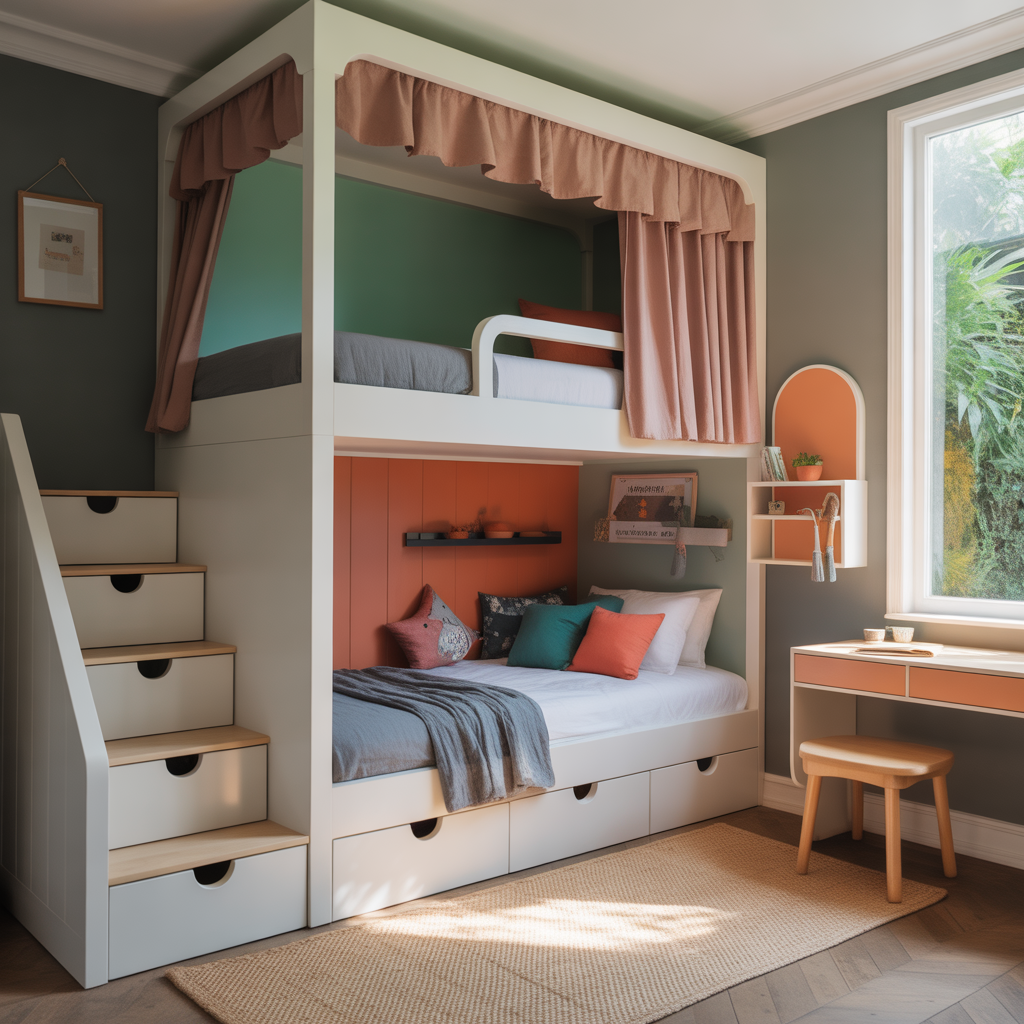 boy girl shared room bunk bed ideas