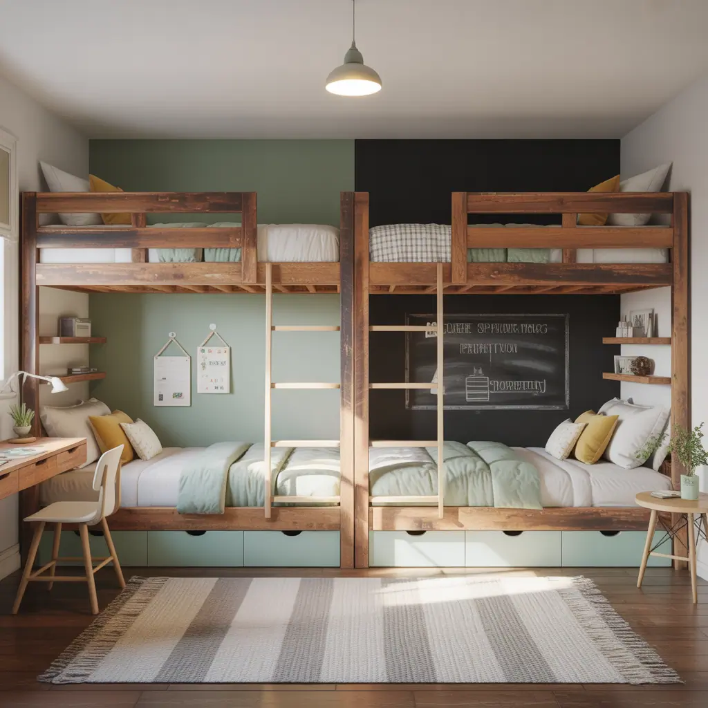 boy girl shared room bunk bed ideas