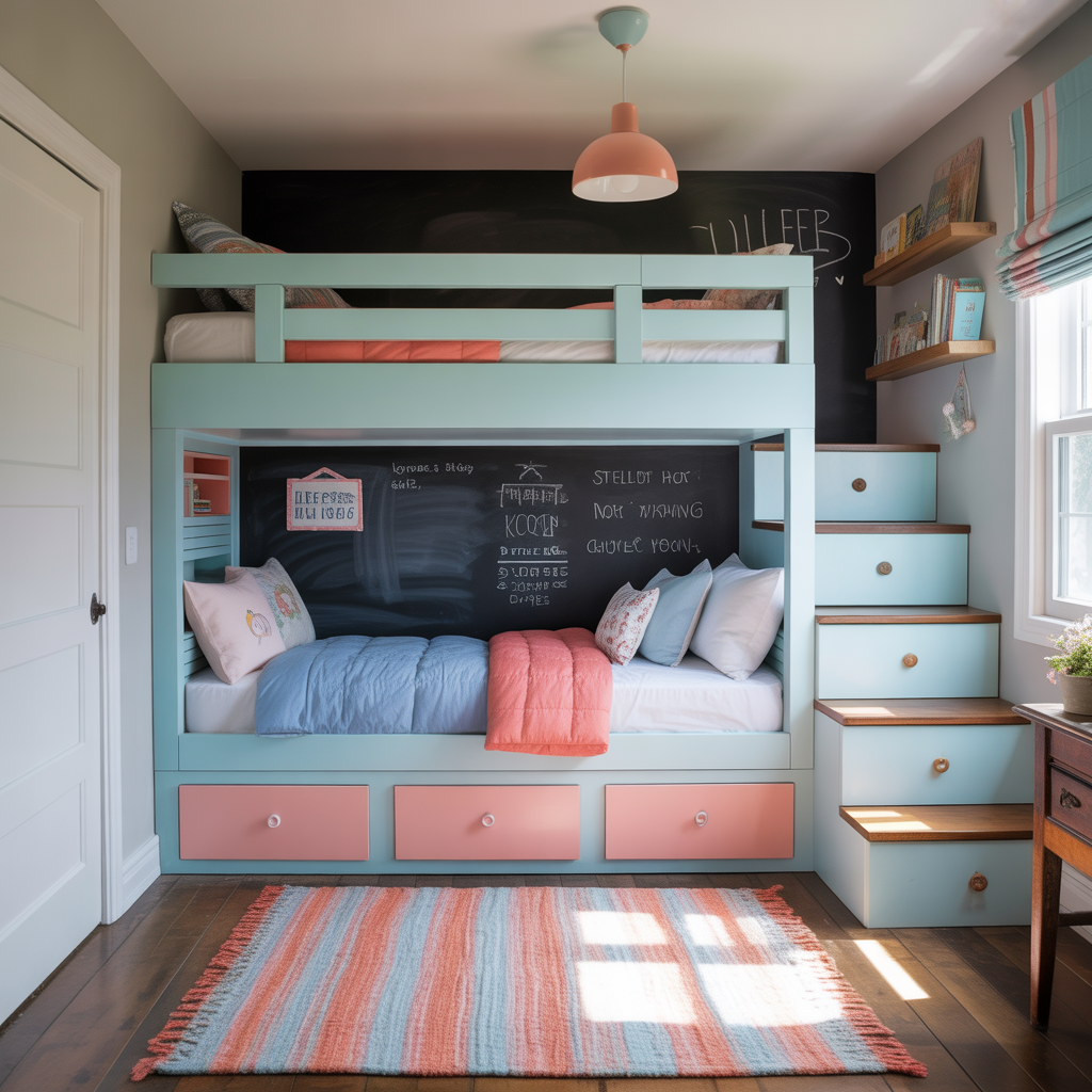 boy girl shared room bunk bed ideas