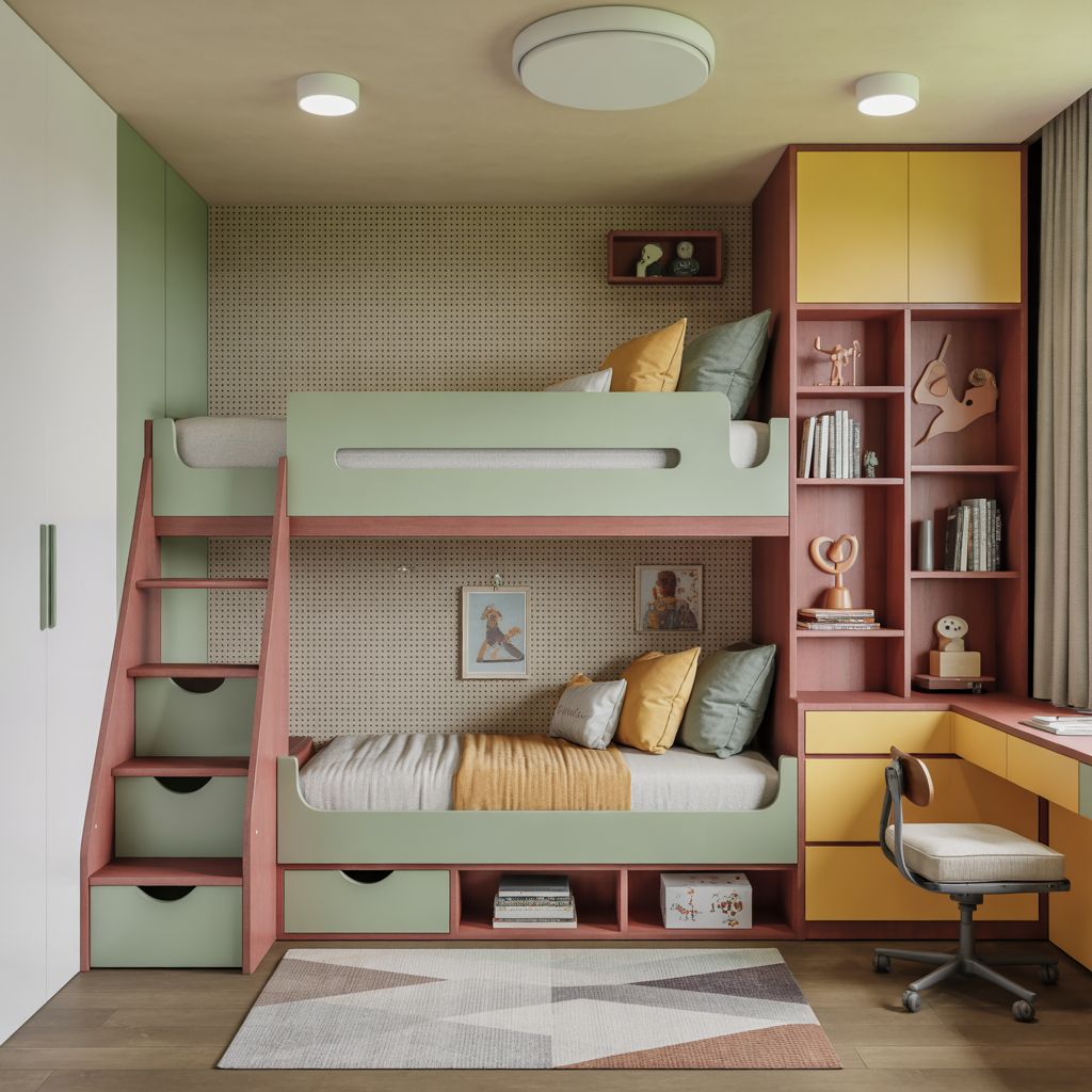 boy girl shared room bunk bed ideas