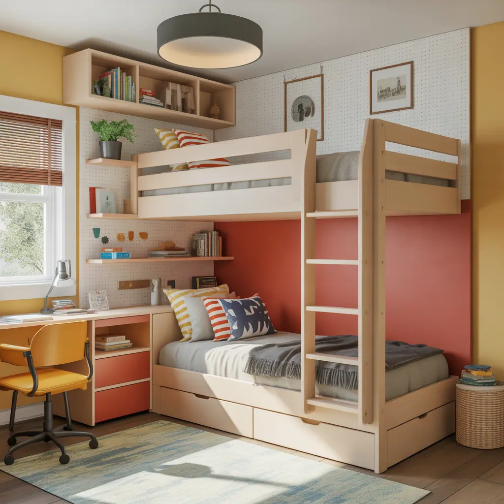 boy girl shared room bunk bed ideas