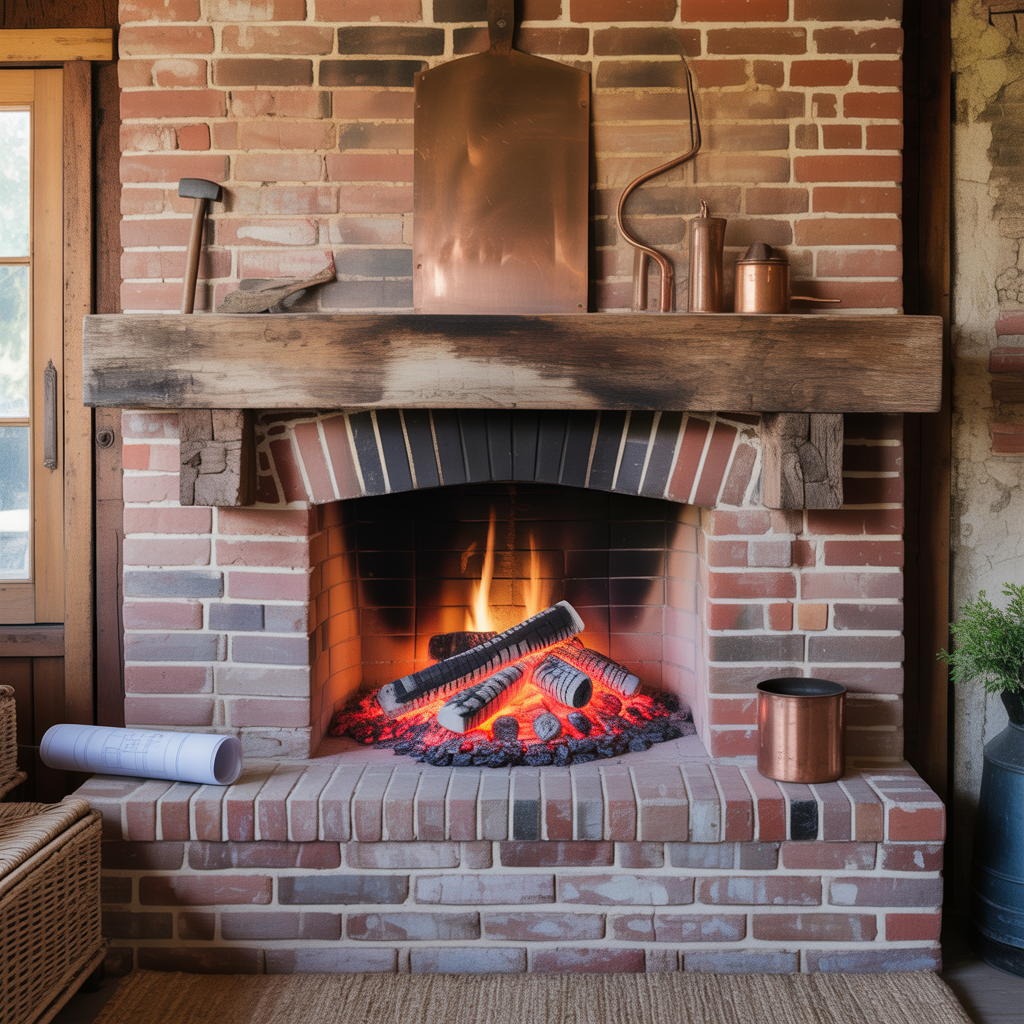 brick fireplace rustic inspirations