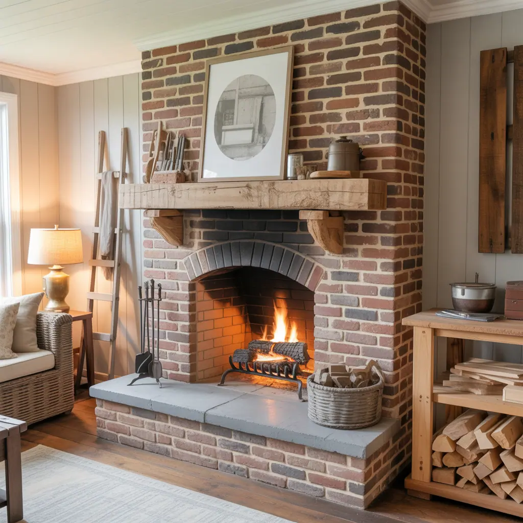 brick fireplace rustic inspirations