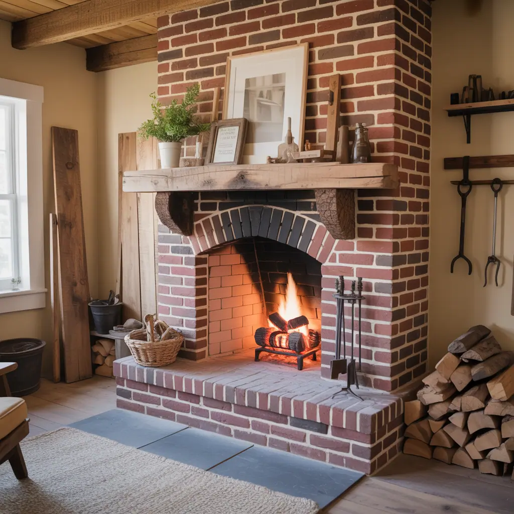 brick fireplace rustic inspirations