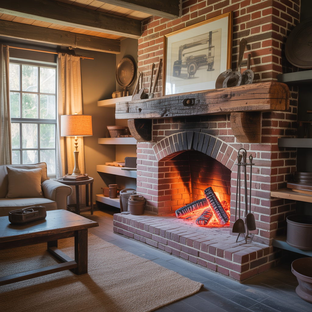 brick fireplace rustic inspirations