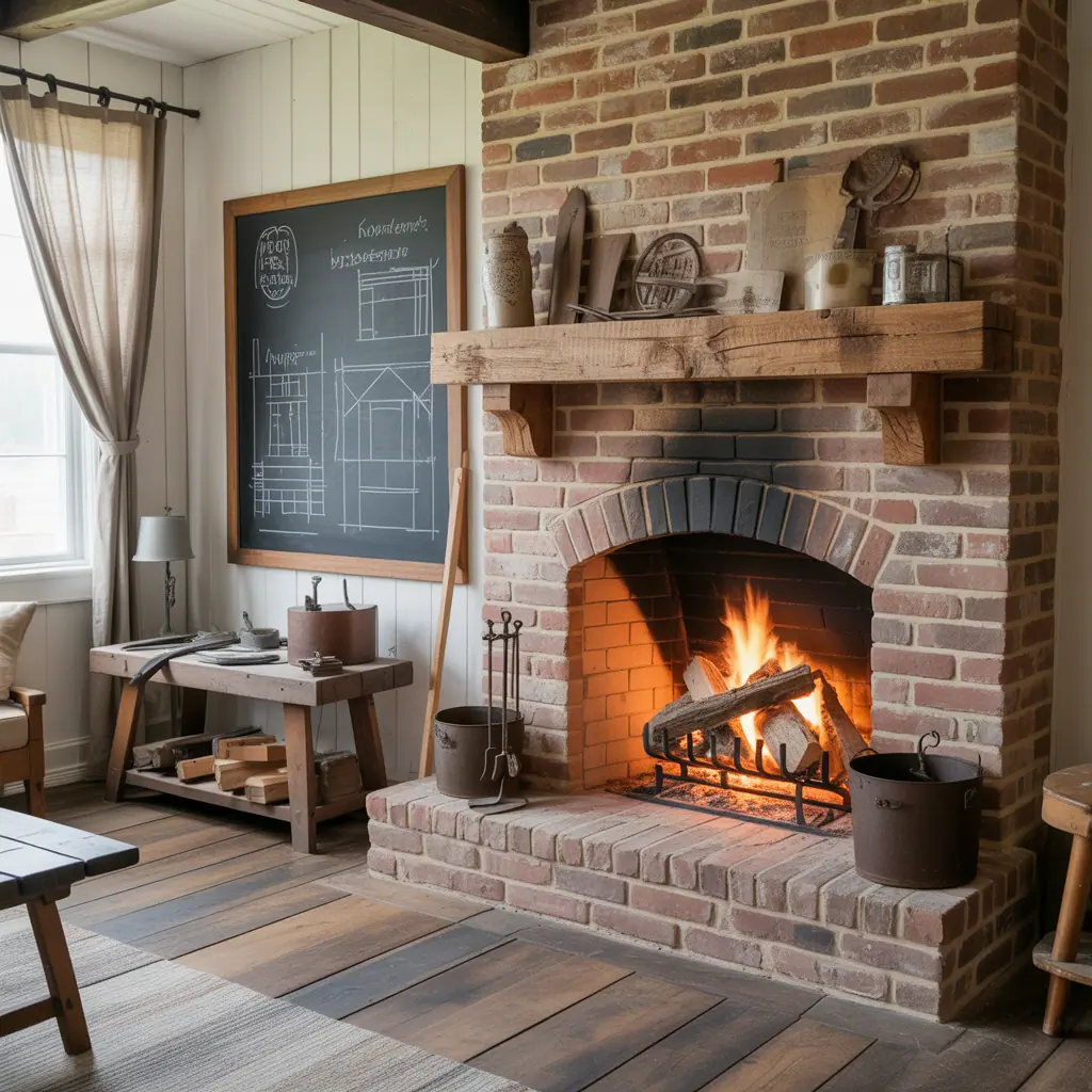 brick fireplace rustic inspirations