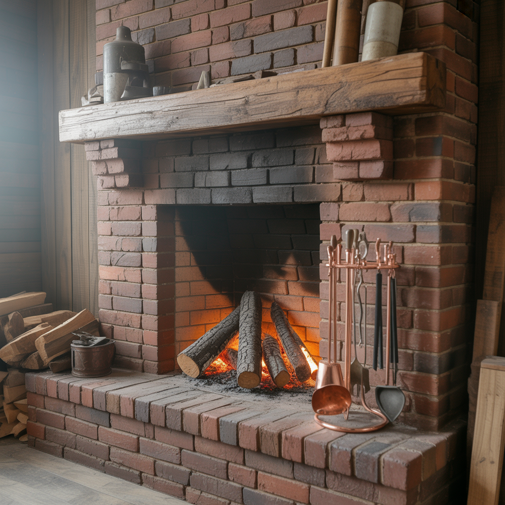 brick fireplace rustic inspirations